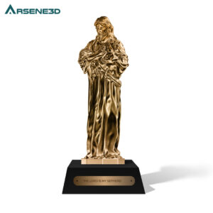 3D Printed Jesus Figurine – Gold/Silver