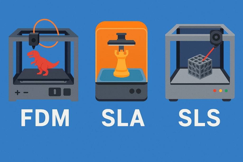 Comparison of FDM vs SLA vs SLS in 3D printing process